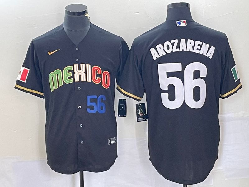 Men 2023 World Cub Mexico #56 Arozarena Black Nike MLB Jersey